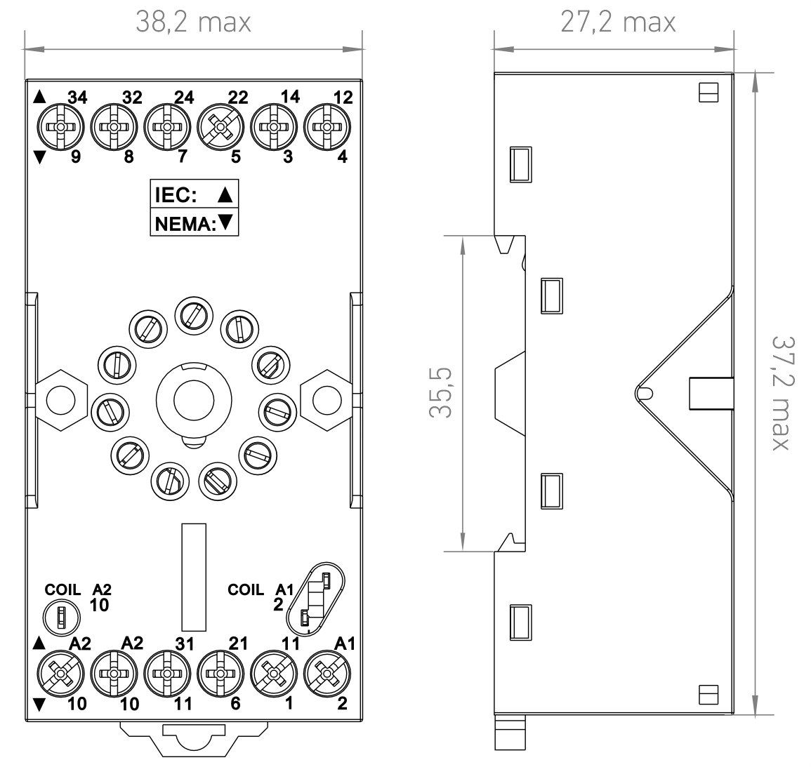 Розетка для реле RP6.13 и модуля PM9, 12А