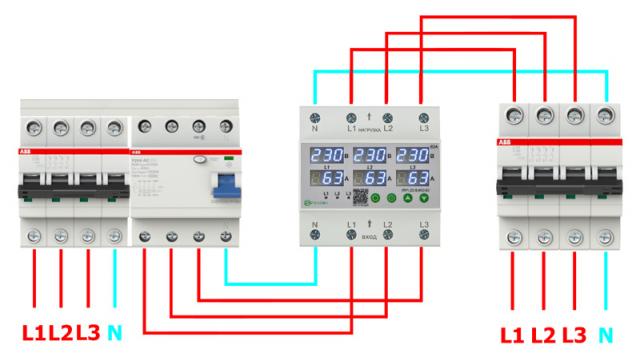 Реле контроля напряжения и тока 3L (400В AC) 63А