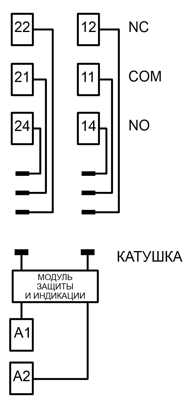 Розетка для реле серии RP3 с винтовыми зажимами, 8А (12-24В AC/DC)