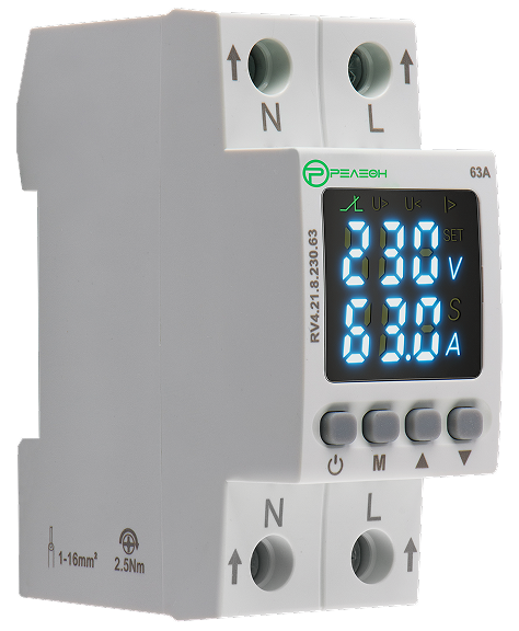 Реле контроля напряжения и тока 1L (230В AC) 1НО 63А