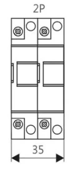Держатель предохранителя 10х38, 2P, 32А, 500В AC