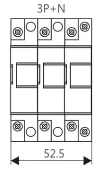 Держатель предохранителя 10х38, 3P+N, 32А, 500В AC