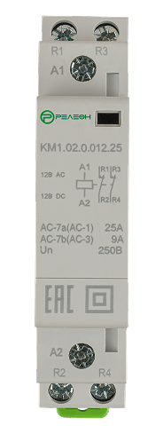 Модульный контактор 2НЗ контакта 25А (12В AC/DC)