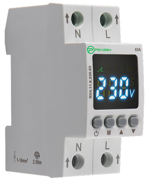 Реле контроля напряжения 1L (230В AC) 1НО 63А
