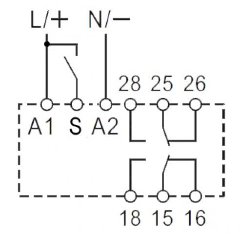 Реле времени многофункциональное, 2 перекидных контакта 8А (12-240 AC/DC)