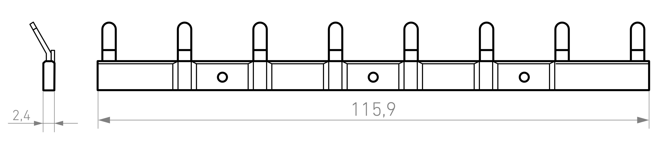 Шинный соединитель для S2, 8 полюсов